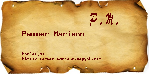Pammer Mariann névjegykártya